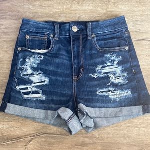 American Eagle Curvy High Rise Shortie Jean Shorts
